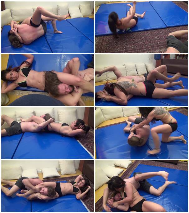 Mixed wrestling head scissors