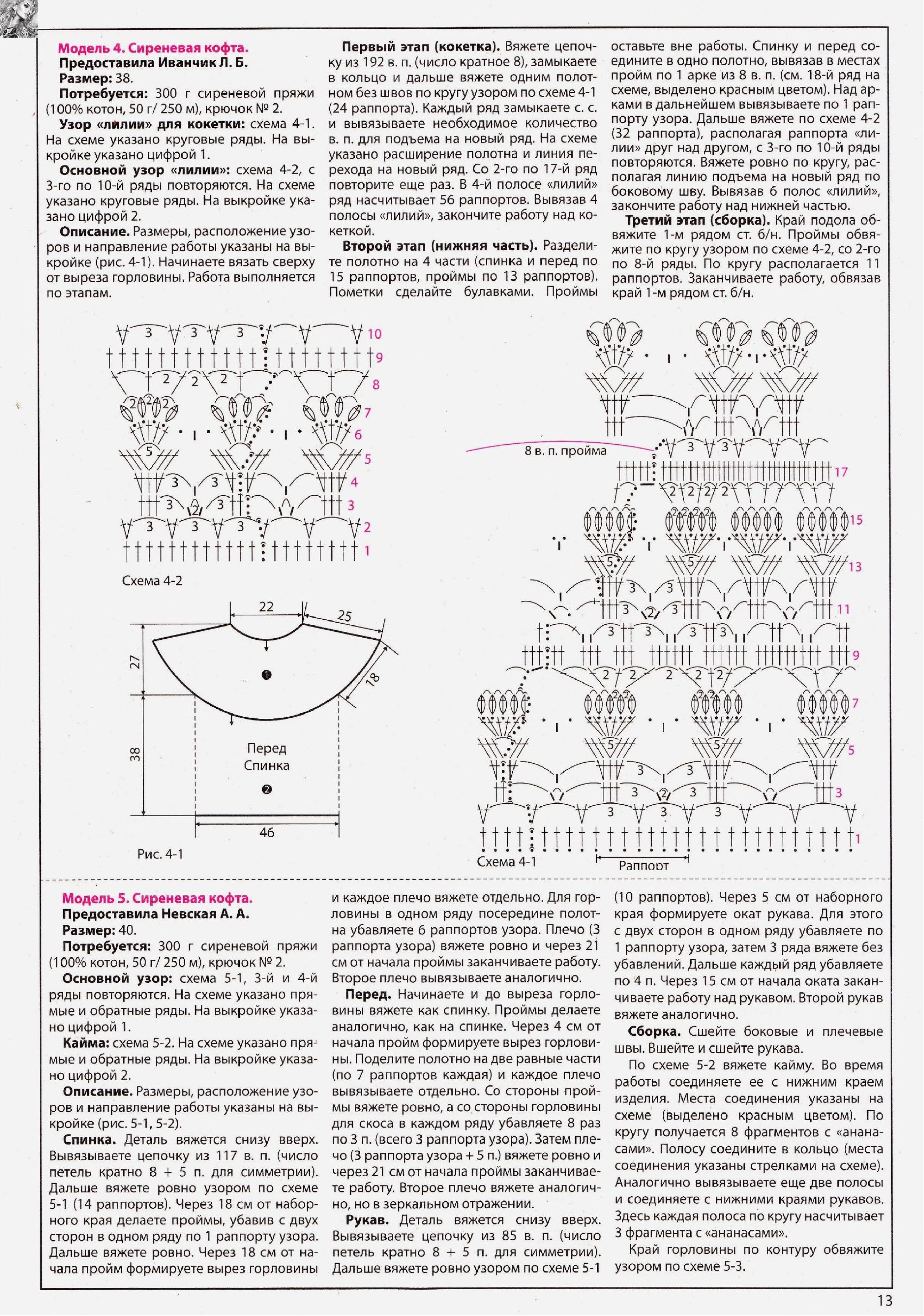 Круглая кокетка схемы и описание