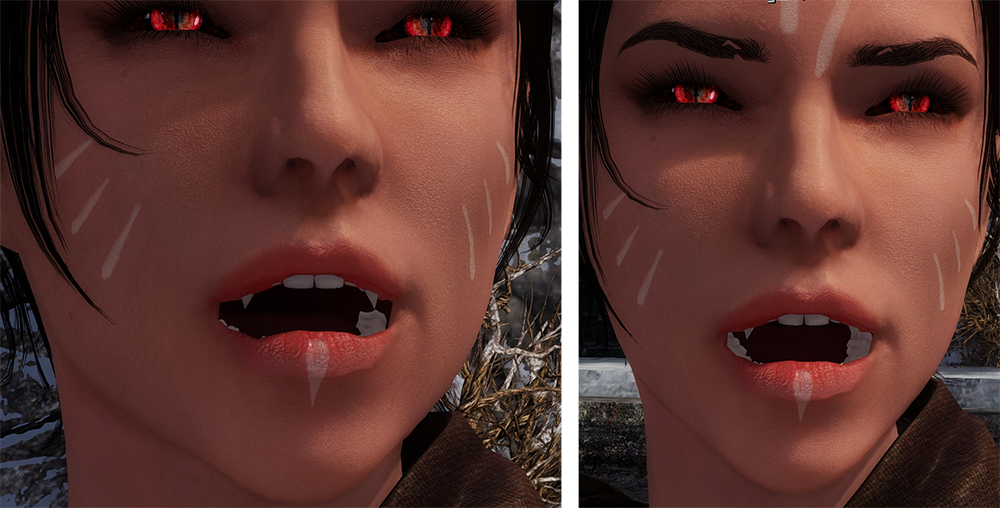 High poly head skyrim le. Скайрим мод preset High Poly. Скайрим se мод High Poly head. Skyrim вампир 4 стадия. Skyrim Teeth Mod.