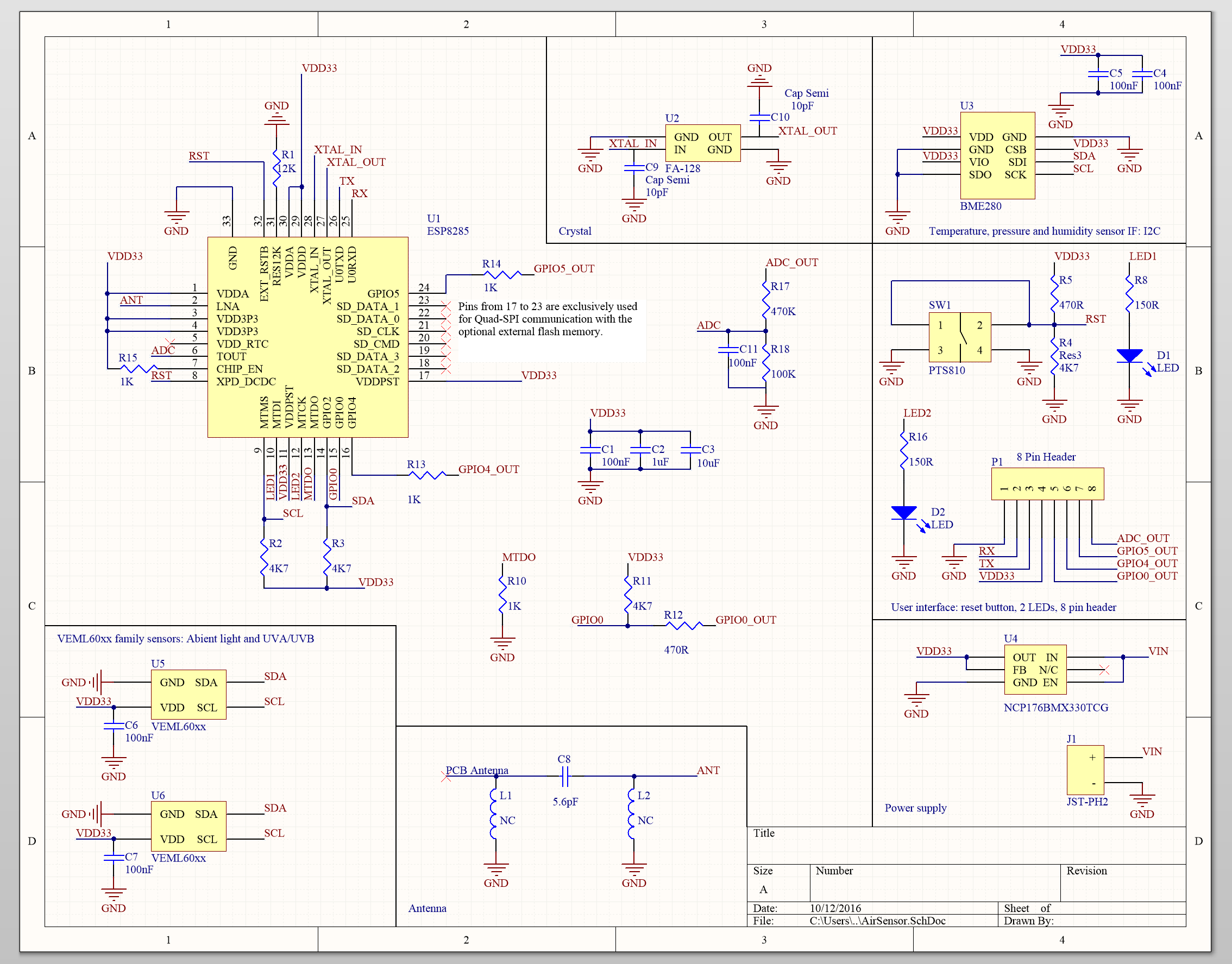 Принципиальная схема esp8266