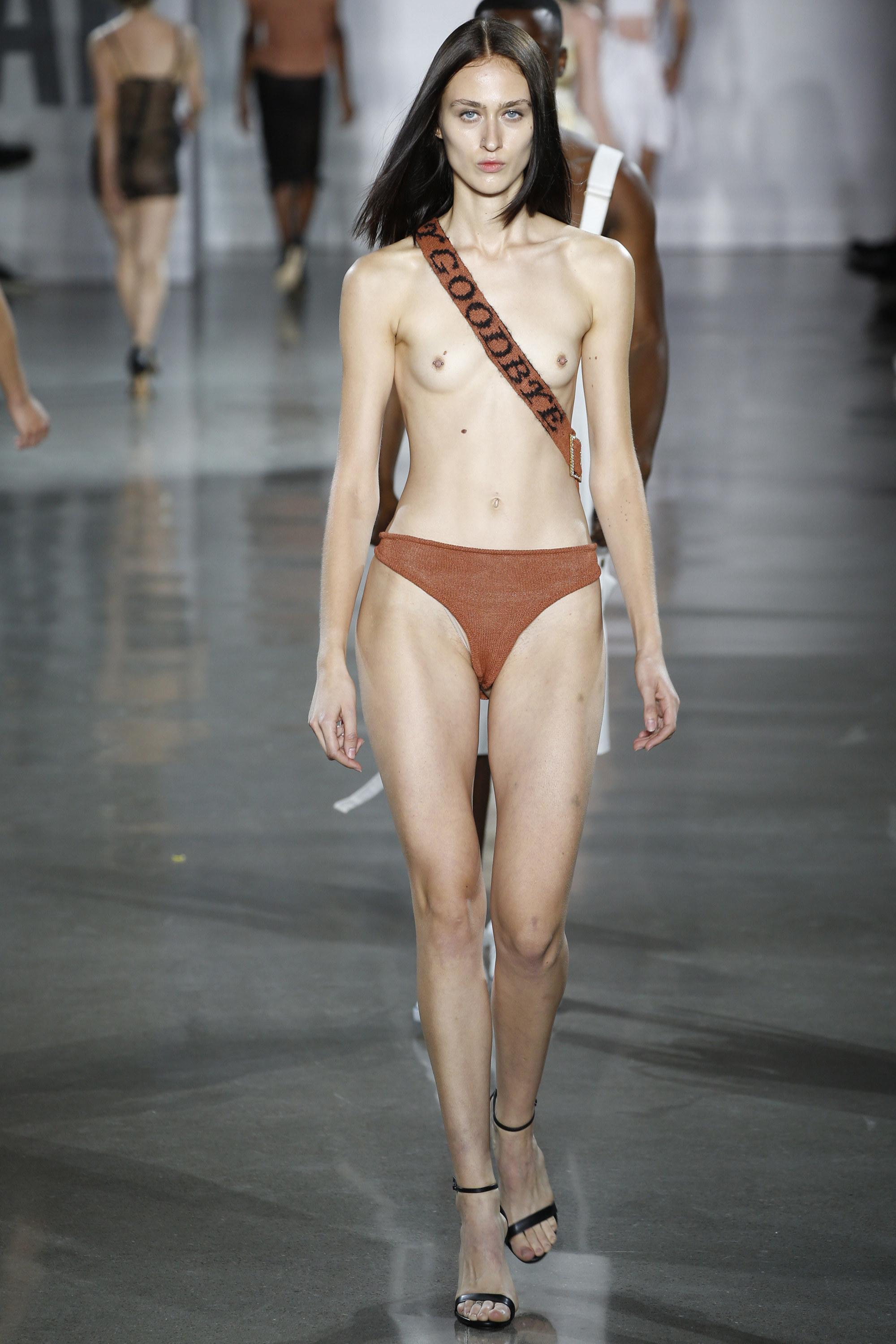 Models walked the runway for french wig-maker charlie le mindu. 