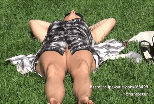 Upskirt outdoor busty bareback