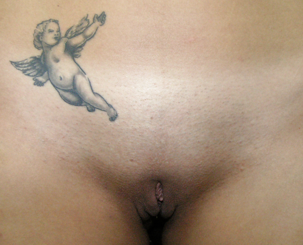 Sexy temporary tattoos after shaving pubic hair